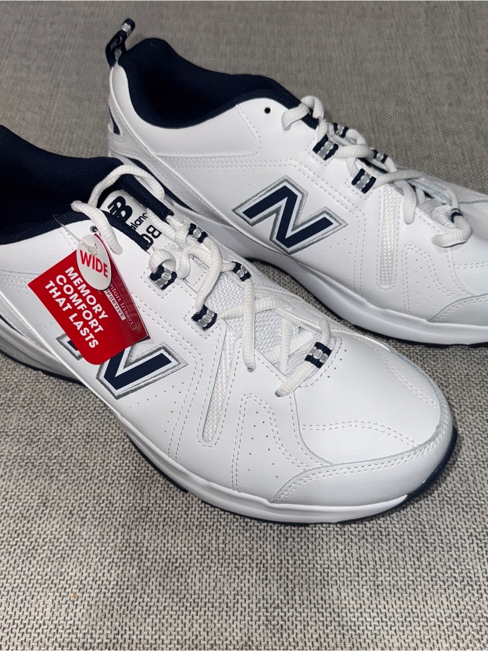 New Balance 608v5 Shoes Mens Size 10.5 4E White Leather Comfort Walking Sneakers